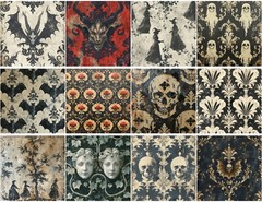 Haunted House Wallpaper Tags Junk Journal Crafts Scrapbook