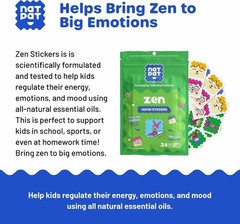 BuzzPatch Natural Mood Calming Stickers for Kids – 24 Safe Essential Oil Patches