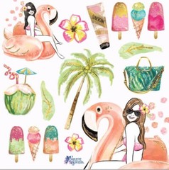 Violette Stickers Trendy Girl Tropical Pool Party Craft Planner Supply Scrapbook