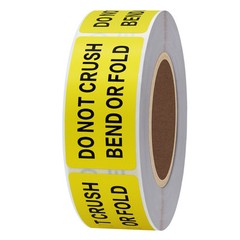 1×2 inch DO NOT Crush Bend OR FOLD Warning Shipping Stickers Self Adhesive La