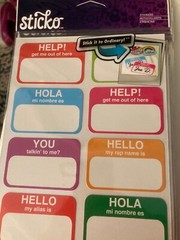 Sticko funny name tag stickers-14 pieces- EK Success