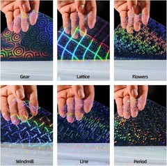 36 Sheets Holographic Sticker Paper, Clear Vinyl Laminate Film for Stickers Self