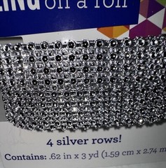 (2) Scrapbook Craft Darice Bling on a Roll, 6.2 in by 3-Yard Each Silver