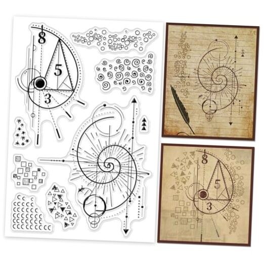 Fibonacci Texture Background Clear Stamps for Cards Making Creative Science