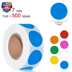 3500 Pcs Colored Dot Stickers, 3/4″ Label Sticker round Color Coding Labels