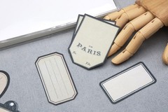 16pcs vintage label stickers | collage style frame label receipt themed white m
