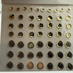 Stampin Up GOLD FACETED Adhesive-Backed SEQUINS NEW 80 Pieces 4 Sizes Lot Of 7
