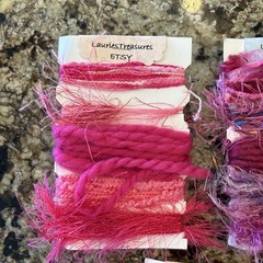 Fiber Art Yarn Journal Scrapbook Mixed Media Destash Mixed lot 5 cards