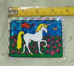 Vintage 80’s Holographic Prism Vending Unicorn Cardinal Bird Flowers Sticker
