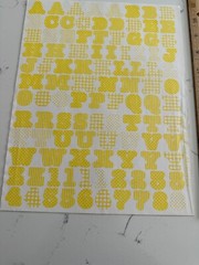 Making Memories Large Yellow Pattern Upper/Lower Case ABC/123 Scrapbooking