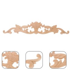 Wooden Carving Applique Khaki Unfinished for Cabinet Door Embellishment
