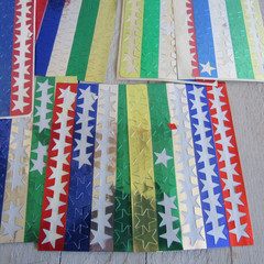 vtg Lot Dennison & Z Label Self Sticking Stars Red Blue Gold Silver ***READ***