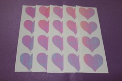 Mrs. Grossman’s LOT 5 Strips Vintage 1984 RARE Opalescent White Heart Stickers!