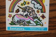 Rare 1982 Illuminations Fantasies Sticker sheet Unicorn Fantasy fairies sun moon