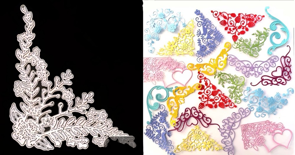 Flower Plant Leaves Border Edge Die Cut Card Making Envelopes Floral Cutting Die