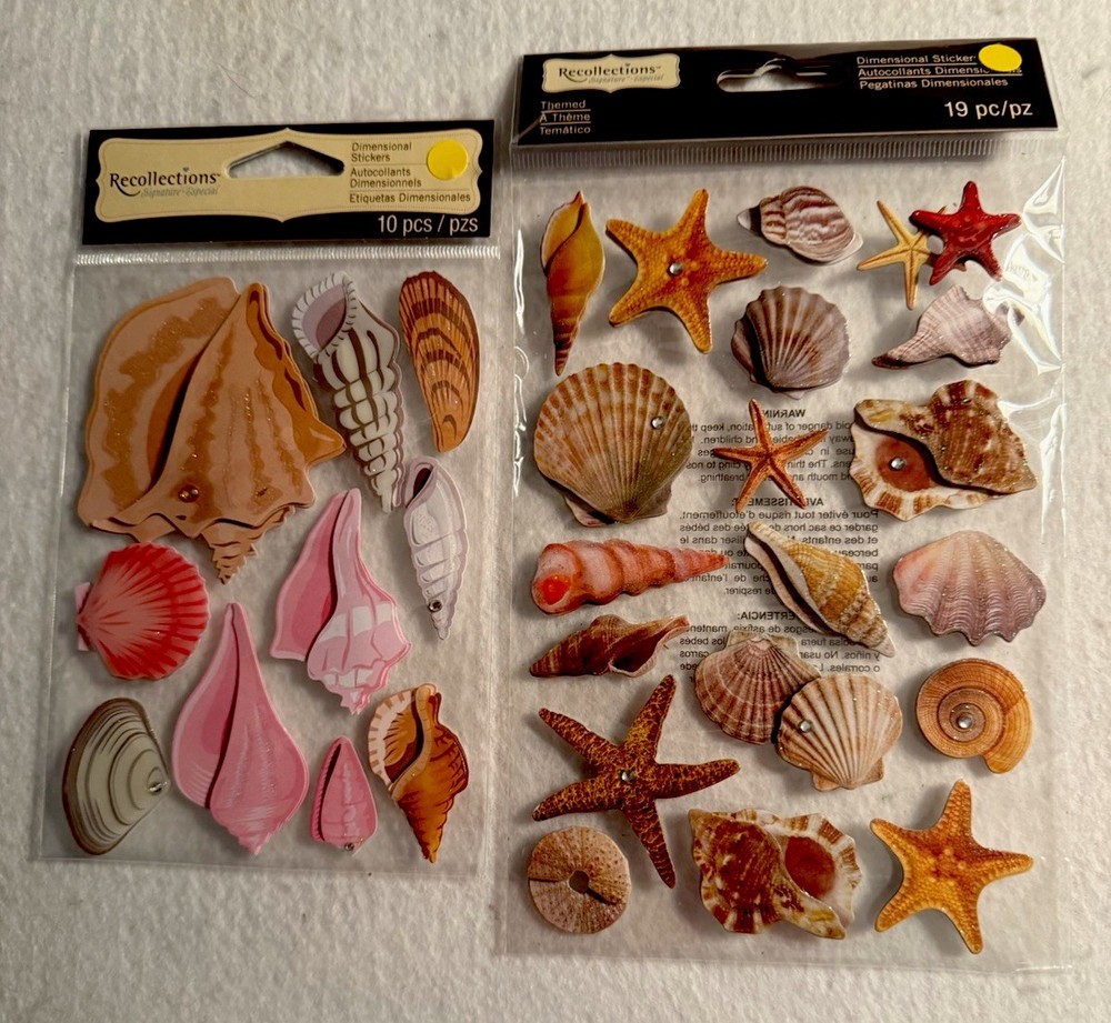 2 Packages Of Recollections Seashell Embellishments Conch Starfish 29 Pieces NIP