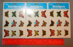 3 Packs Vintage Butterfly Stickers (1″ x 1 1/4″) 108 Total – new