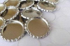 50 Flat Bottle Caps & 50 3D Epoxy Dome Stickers