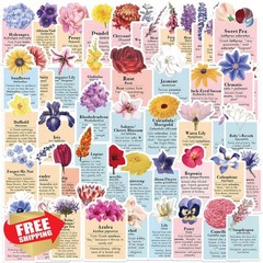MAQIYI Flower Language Stickers 50 Pcs