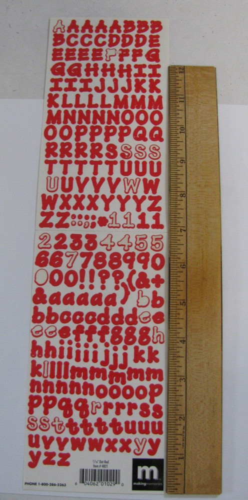 Making Memories DOT RED Letters & Number Stickers 7/16″