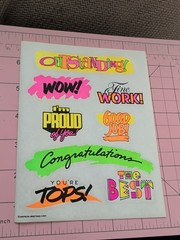 Vintage Stickers Neon Rewards American Greetings 1 Sheet ( Age Discoloration)