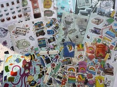Writing, Mail, Books, & Cameras Sticker Set, 19 Sheets, Stickiiclub/Pipsticks