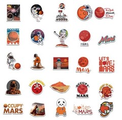 50pcs NASA MARS Stickers, Perseverance Mars Rover, Occupy Mars, Waterproof, 144