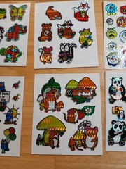 Vintage 1980s Stickers Prism Sparkle BJ Unicorns Insects Animals Faces 12 Sheets