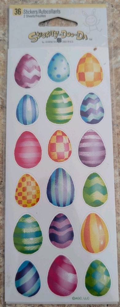 NEW Stickety-Doo-Da EASTER EGG American Greetings Stickers 2 Sheets,36 stickers