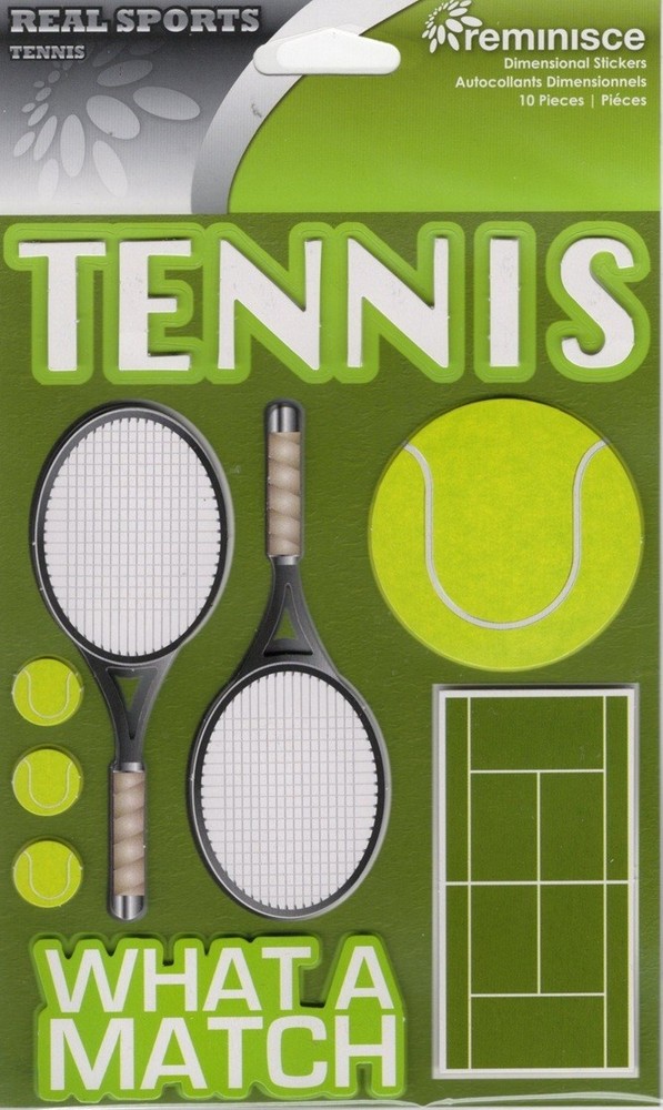 Tennis, 3D scrapbook stickers, 4.5″ x 6″ – Reminisce RS125