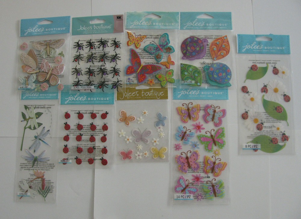 Jolee’s Boutique Stickers Butterflies, Insects, Frogs U PICK NEW IN PACKAGE