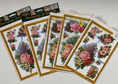 Vntg Mamelok Victorian Embossed Die Cut Lot Christmas Flowers Scrapbook Crafts
