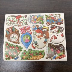 Retro Christmas Santa Holly Lick N Stick seals, 10 on sheet 9 Sheets 90 Total