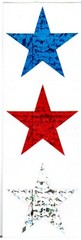 Sparkly STAR Lot of 33 Red Blue Silver Stickers!