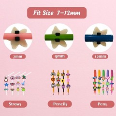 100 PCS Pencil Toppers Cute Charms Kids Classroom Prizes Decorations Rewards