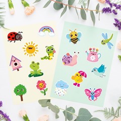 BeYumi Cute Spring Sticker Roll 1000Pcs Spring Cute Cartoon Stickers in 2 Ro…