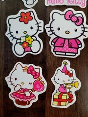 STICKERS x 10 Kitty Painter Lollipop Balloon Flag Flowers Dress JE23