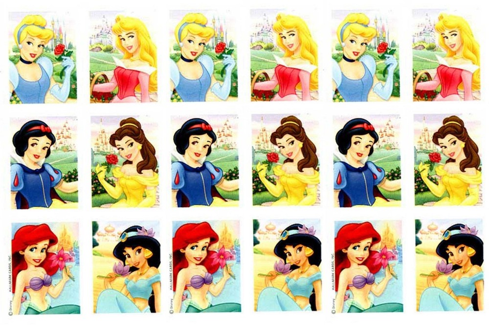 Disney PRINCESS 3 sheets Scrapbook Stickers! Belle Ariel Aurora Snow White