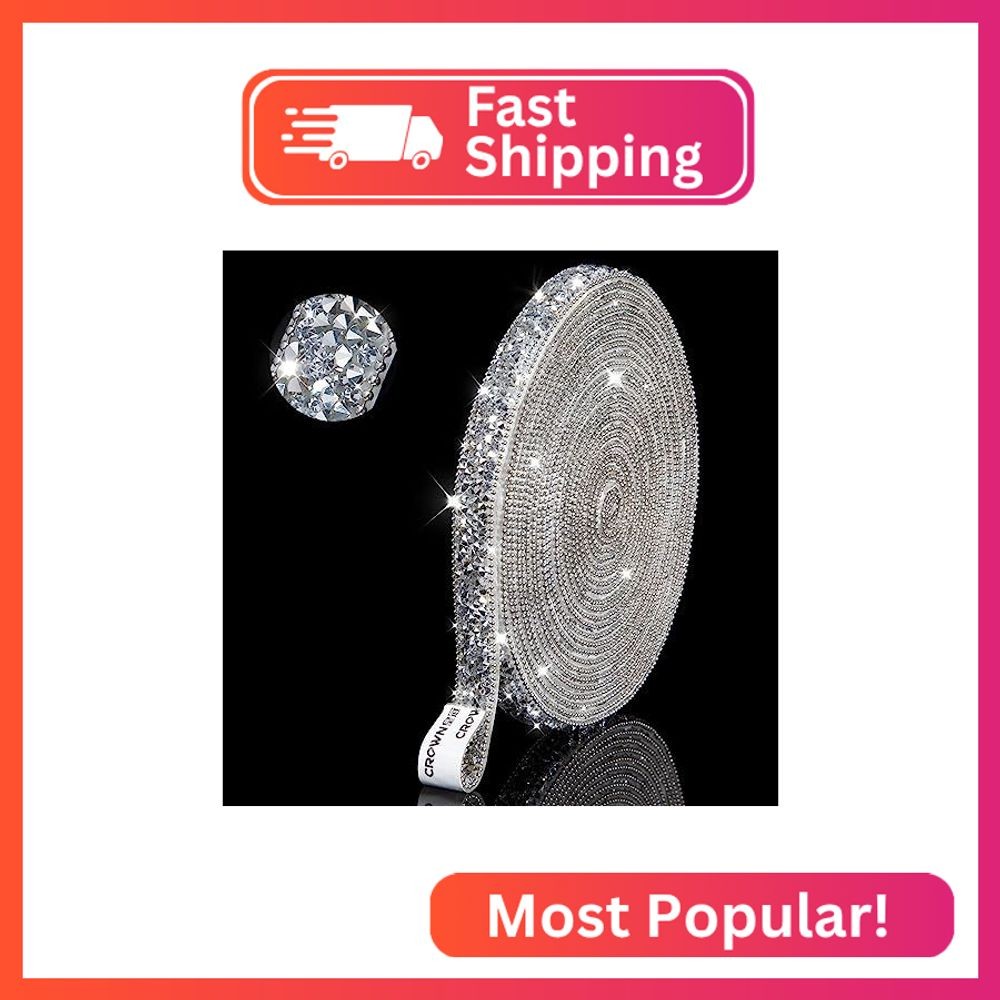 3 Yards Bling Rhinestone Stickers， Rhinestones for Crafts ，self Adhesive Crystal