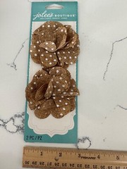 Jolee’s Boutique Embellishments 2PK Polka Dot Burlap Flowers Scrapbooking Crafts