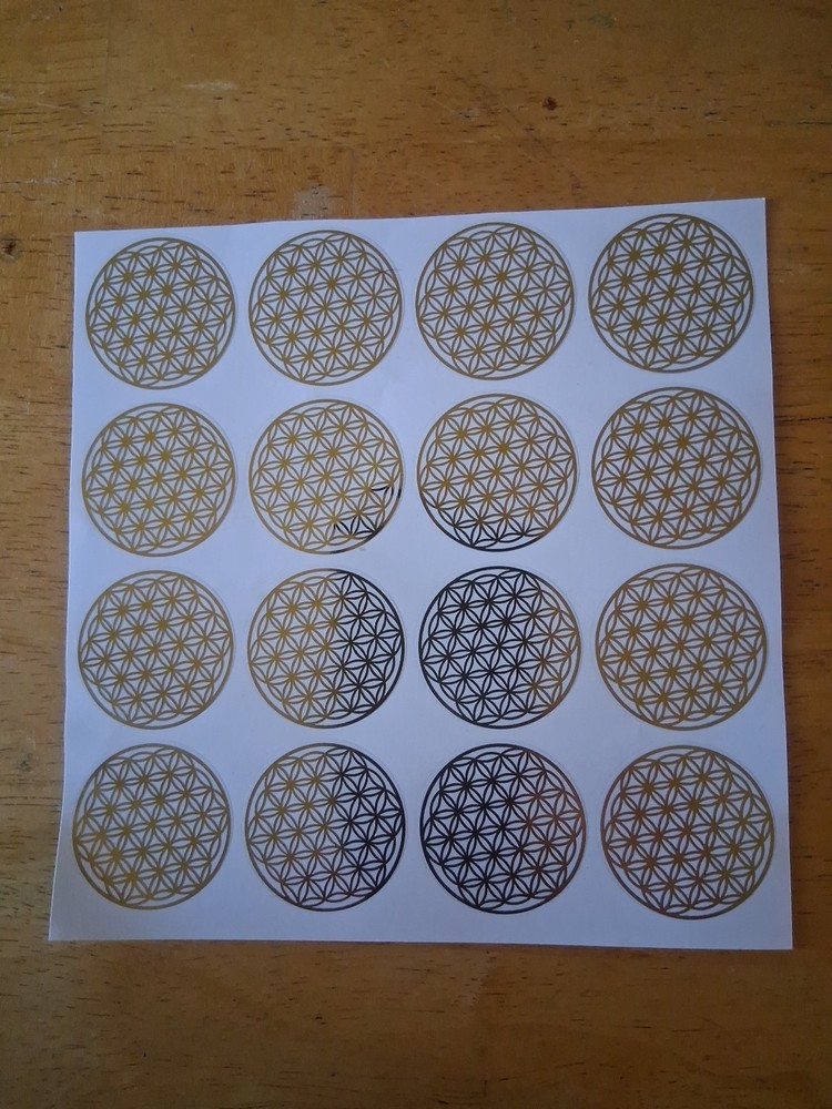 Flower of Life Stickers 16 ps 3.8 cm ( app.1.5 inch ) Diameter