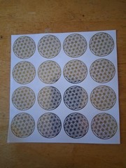 Flower of Life Stickers 16 ps 3.8 cm ( app.1.5 inch ) Diameter