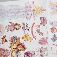 Vintage NRN Designs Baby Girl Toy Sticker Roll Lot of 11 Sheets