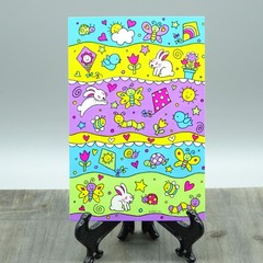 Vtg AGC Stickers Spring Sheet Bunny Butterfly Ladybug Caterpillar Flower Kite