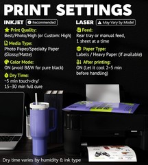 20 Sheets Printable Vinyl Sticker Paper – Waterproof Glossy Finish