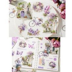 15Pcs Transparent Stickers Flowers Garden Journal Planner Scrapbooking Crafts