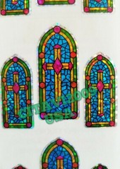 HAMBLY STUDIOS STICKERS PRISMATIC STAINED GLASS WINDOW 1 SHEET COLLECTIBLE RARE