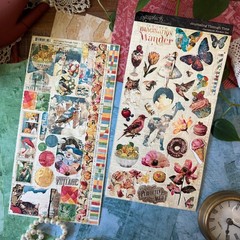 Graphic45 JOURNALING THROUGH TIME CARDSTOCK STICKER SET scrapbooking