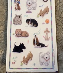 Vintage Heartline Hallmark Puppy Dog Stickers Party Favors Made In USA New