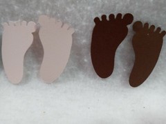 Footprints Scrapbooking Embellishments Blue Pink Blush Brown U Choose 10 pieces
